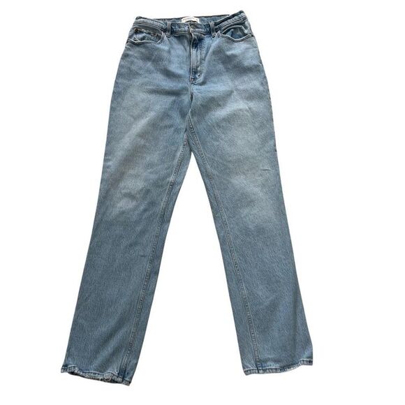 Abercrombie & Fitch 90s Straight Ultra High Rise Curve Love Split Hem Jeans 31 - Picture 1 of 6